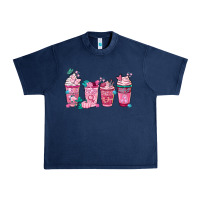 Navy Breast Cancer Coffee Cups Urban Heavy Tee - FaDigitalArtStudio