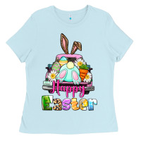 Bunny Happy Easter Truck Ladies Tee | Teevron