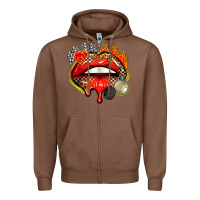 Chestnut race lips Zipper Hoodie - AdoDesignShop