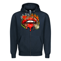 Navy race lips Zipper Hoodie - AdoDesignShop