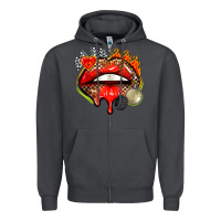 Smoke race lips Zipper Hoodie - AdoDesignShop