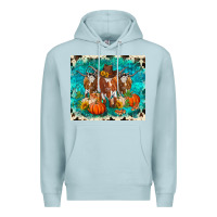 Blue Mist fall longhorn cows Premium Hoodie - RanaPortraitStore