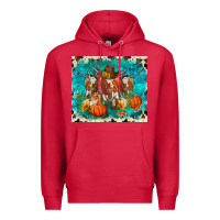 Cardinal fall longhorn cows Premium Hoodie - RanaPortraitStore