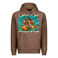 Chestnut fall longhorn cows Premium Hoodie - RanaPortraitStore