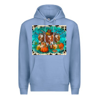 Colony Blue fall longhorn cows Premium Hoodie - RanaPortraitStore