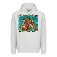 Dove Grey fall longhorn cows Premium Hoodie - RanaPortraitStore