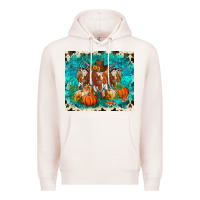 Pale Pink fall longhorn cows Premium Hoodie - RanaPortraitStore