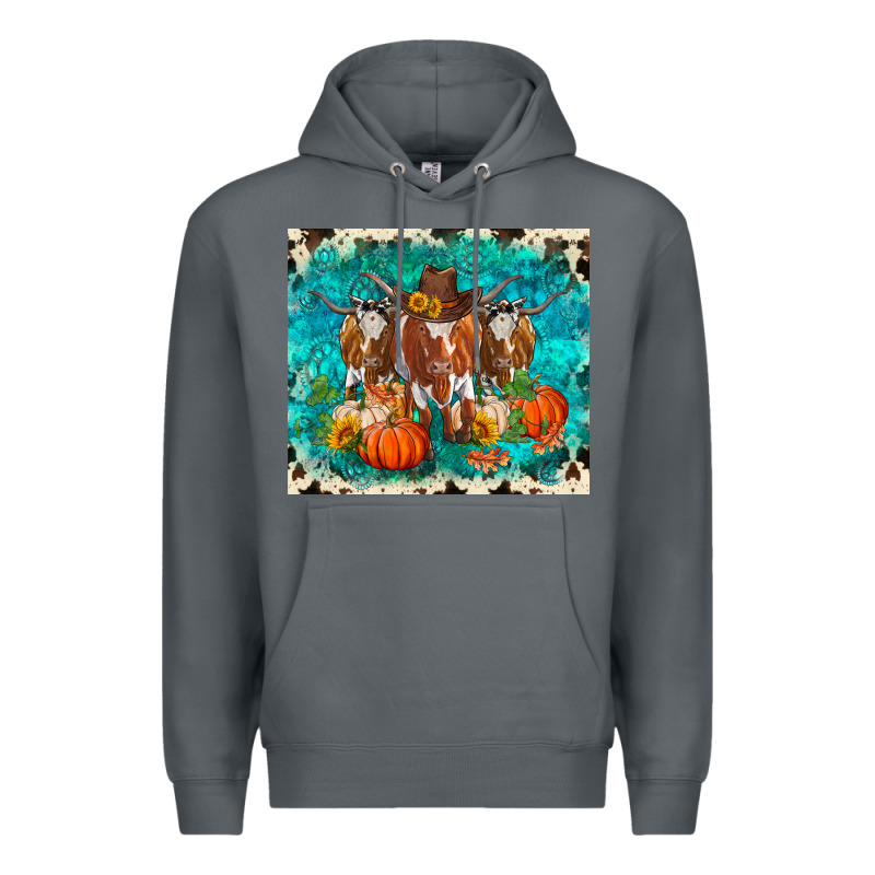 Fall Longhorn Cows Premium Hoodie by RanaPortraitStore | Teevron
