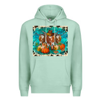 Seafoam fall longhorn cows Premium Hoodie - RanaPortraitStore