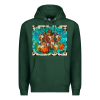Sports Green fall longhorn cows Premium Hoodie - RanaPortraitStore
