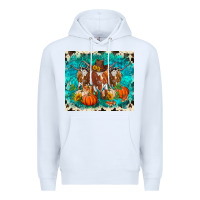 White fall longhorn cows Premium Hoodie - RanaPortraitStore