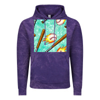 Cloud Purple baseball bat with thunders seamless pattern Vintage Hoodie - BundleAndBundleShop