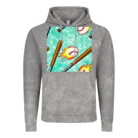 Cloud Rock baseball bat with thunders seamless pattern Vintage Hoodie - BundleAndBundleShop