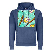 Vintage Denim baseball bat with thunders seamless pattern Vintage Hoodie - BundleAndBundleShop