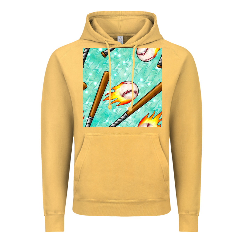 Baseball Bat With Thunders Seamless Pattern Vintage Hoodie by BundleAndBundleShop | Teevron