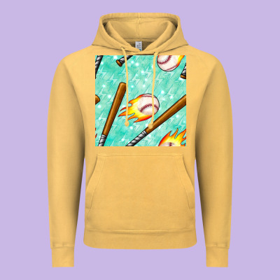 Baseball Bat With Thunders Seamless Pattern Vintage Hoodie Designed By Bundleandbundleshop