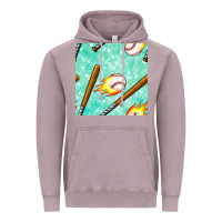 Vintage Zinc baseball bat with thunders seamless pattern Vintage Hoodie - BundleAndBundleShop