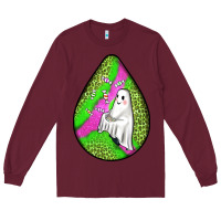 Burgundy halloween ghost teardrop Long Sleeve Tee - BundleAndBundleShop
