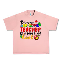 Salmon Being an au some teacher is a work of the heart Urban Heavy Tee - FaDigitalArtStudio