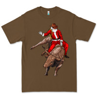 Cacao santa riding a bull Premium Tee - CowGirlArtShop