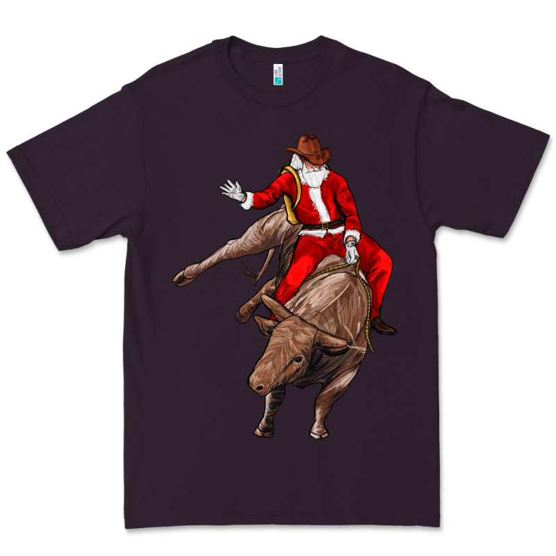 Santa Riding A Bull Premium Tee by CowGirlArtShop | Teevron