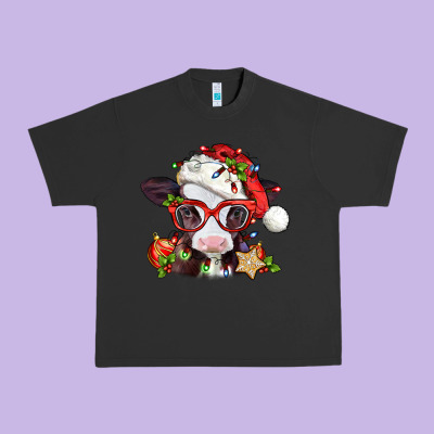 Christmas Baby Cow Urban Heavy Tee Designed By Jasminsmagicworld