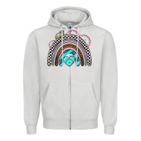 Dove Grey race rainbow Zipper Hoodie - AdoDesignShop