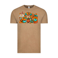 Vintage Coffee Thanksgiving Coffee Cups Vintage Tee - FaDigitalArtStudio