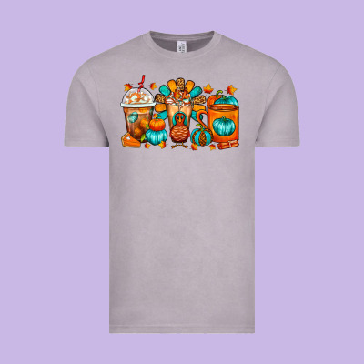Thanksgiving Coffee Cups Vintage Tee Designed By Fadigitalartstudio