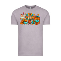 Vintage Zinc Thanksgiving Coffee Cups Vintage Tee - FaDigitalArtStudio