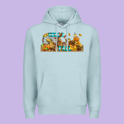 Hello Fall Rabbit Premium Hoodie Designed By Lillyallendesigns