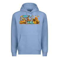 Colony Blue Hello Fall Rabbit Premium Hoodie - LillyAllenDesigns
