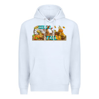White Hello Fall Rabbit Premium Hoodie - LillyAllenDesigns
