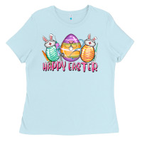 Baby Blue Happy Easter Nurse eggs Easter Day Ladies Tee - CowGirlArtShop