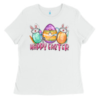 White Happy Easter Nurse eggs Easter Day Ladies Tee - CowGirlArtShop