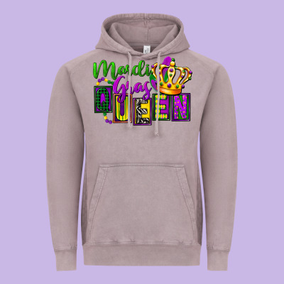 Mardi Gras Queen Vintage Hoodie Designed By Fadigitalartstudio
