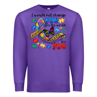 Purple i would not change you autism Premium Sweatshirt - JahusDesignShop