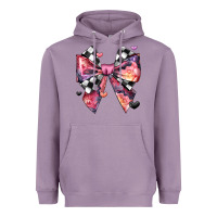 Lavender coquette bow floral checkered pattern Heavyweight Hoodie - JahusDesignShop