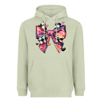 Matcha coquette bow floral checkered pattern Heavyweight Hoodie - JahusDesignShop