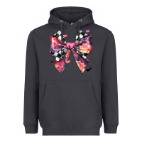 Smoke coquette bow floral checkered pattern Heavyweight Hoodie - JahusDesignShop