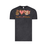 Vintage Black Peace Love Chihuahua Vintage Tee - Jasminsmagicworld