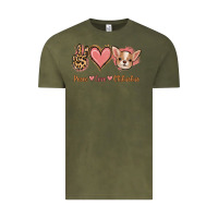 Vintage Olive Peace Love Chihuahua Vintage Tee - Jasminsmagicworld