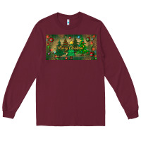 Burgundy merry christmas license plate Long Sleeve Tee - BundleAndBundleShop