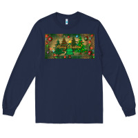 Navy merry christmas license plate Long Sleeve Tee - BundleAndBundleShop