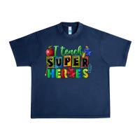 Navy I teach super heroes Urban Heavy Tee - FaDigitalArtStudio
