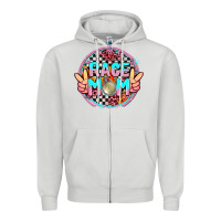 Dove Grey race mom with leopard and peace hand Zipper Hoodie - AdoDesignShop