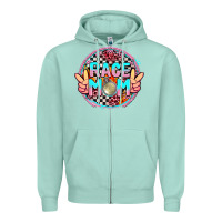 Seafoam race mom with leopard and peace hand Zipper Hoodie - AdoDesignShop