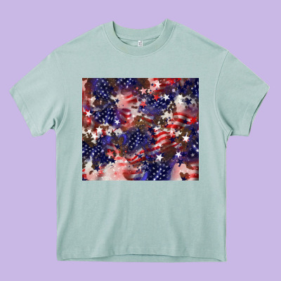 American Flag Sparkly  Tumbler Heavy Core Tee Designed By Howdyjamesfarm