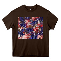 Chocolate Brown American flag sparkly  tumbler Heavy Core Tee - HowdyJamesFarm