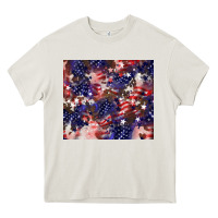 Cream American flag sparkly  tumbler Heavy Core Tee - HowdyJamesFarm